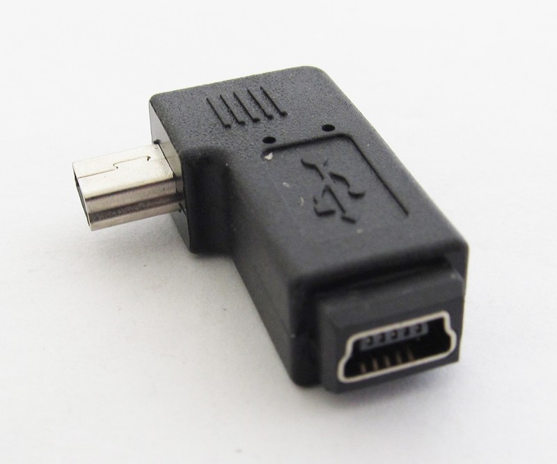 Mini 5pin USB Male To Female Right Angle 90 degree USB Adapter Connector 1pc