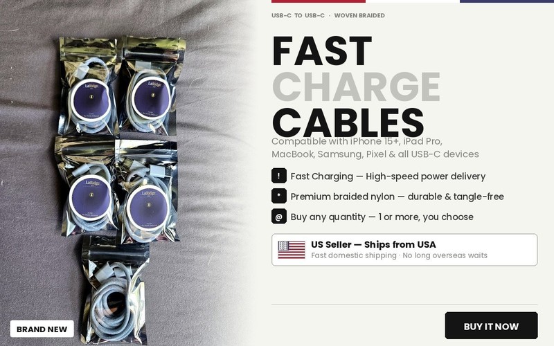 APPLE USB-C Charging Cable 60W 3ft Super Fast Charging/Charging