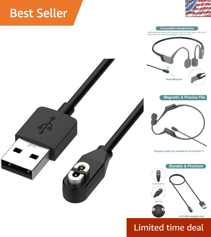 Extra 3.3ft Magnetic Charger for Shokz OpenComm & Aeropex – Quick Charge
