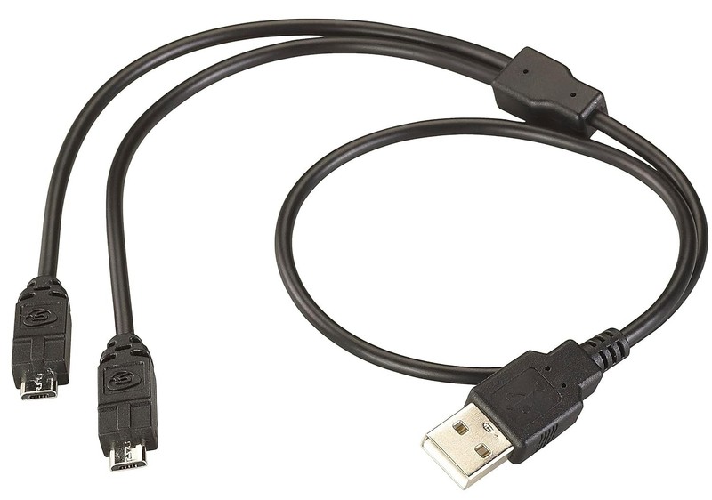 Pack of 2 USB Male-to-Male Cords for Stinger Flashlights - Overcharge Protection gallery