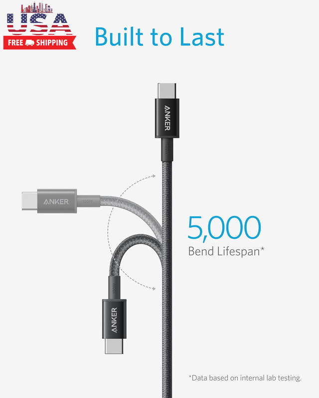 Anker USB C to USB C Cable, 2-Pack 6 FT (1.8 M) Type C 100W Charger Cord, Fast C gallery