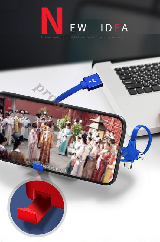 Phone Stand Powerbank Charge Cable Charger Data Cable Retractable Charge Cable gallery