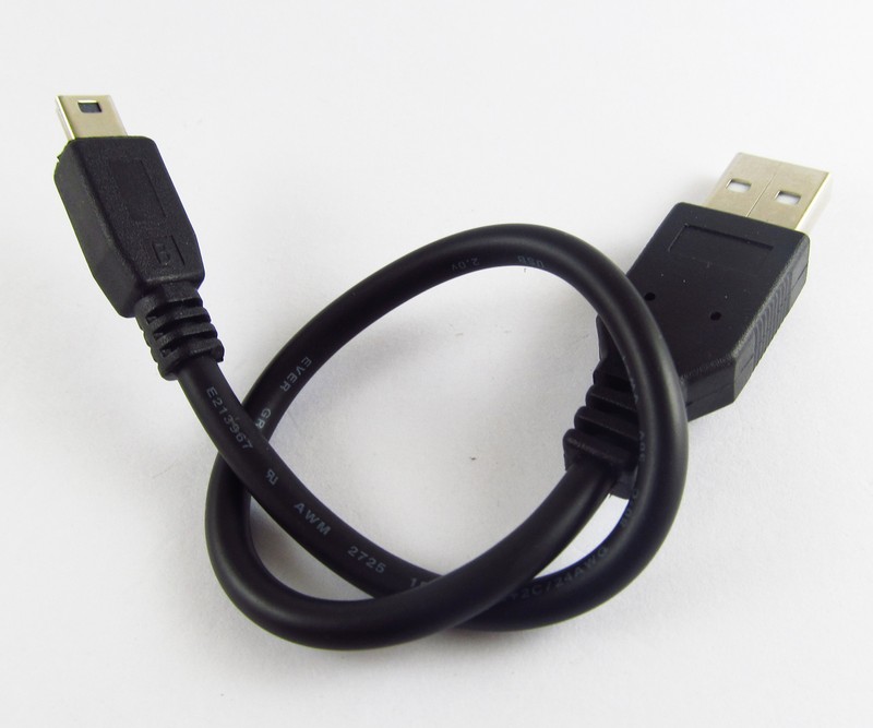 1x USB 2.0 Type A Male to Mini 5pin Male Convert DATA Cable 27CM Universal Black gallery