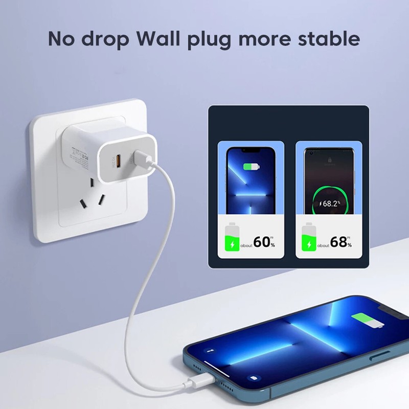 40W PD USB Type-C Fast Charger Cube 3/6FT Cable For iPhone 17 Air 16 15 Pro Max gallery