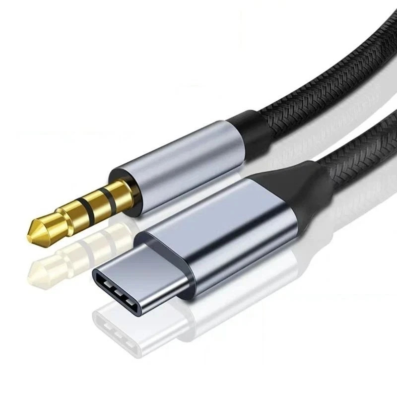 USB C to 3.5mm AUX Cable Braided Type C Car Stereo Audio Lead For Samsung iPhone