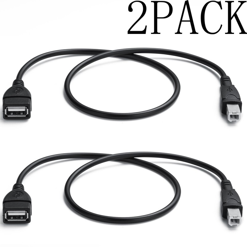 2 Pack USB 2.0 Cable A Female to USB B Male Cable for Printer Extender Connec... gallery