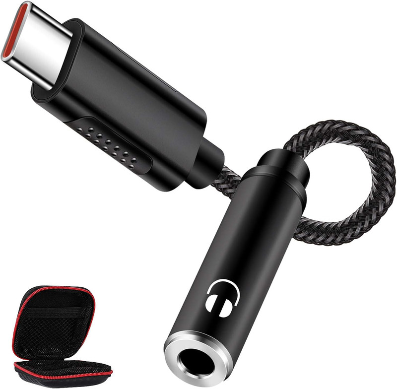 USB C to 3.5Mm Headphone Adapter, USB Type C Dongle Audio Jack Converter DAC Chi