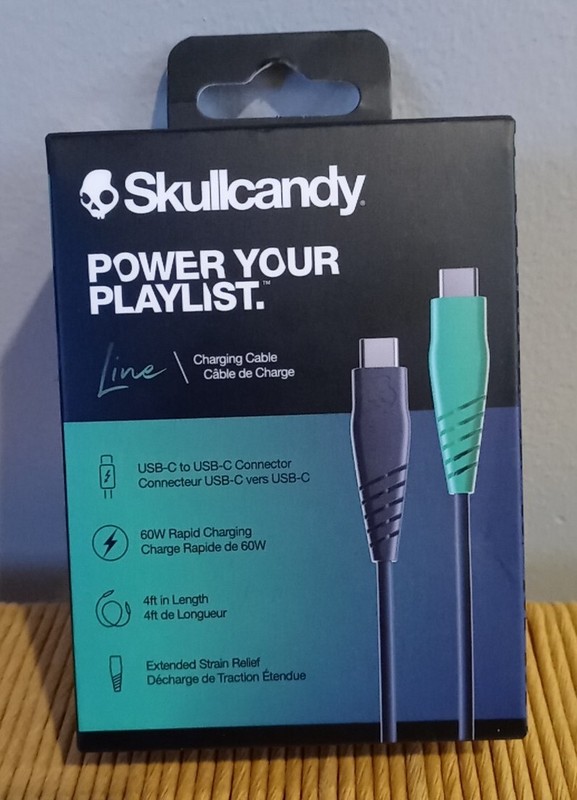 Skullcandy Line Charging Cable – USB-C to USB-C Connector (4 ft Long)