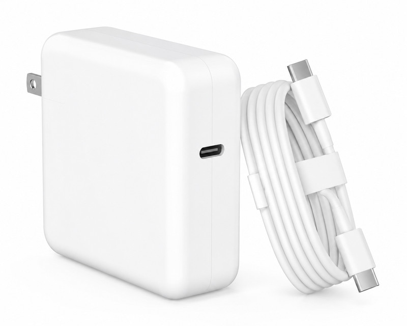 96W USB-C MacBook Pro Charger | AC Adapter Power Supply + Cable White