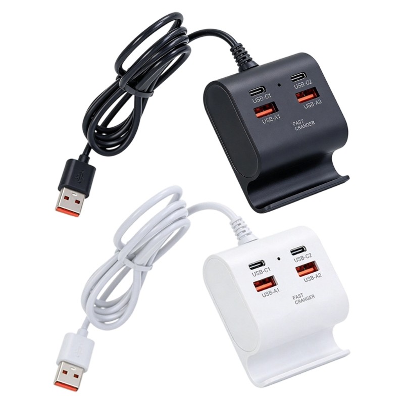 Charging Adapter With 2 USB 2 Type C Port For Home And Travel Multiple Devices gallery