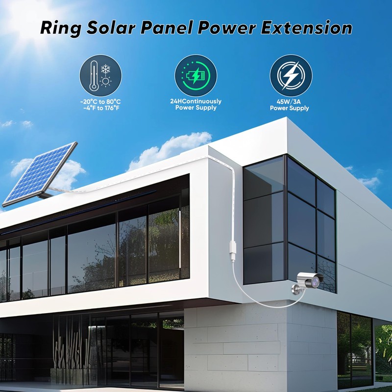 USB C Extension Cable 10ft for Ring Solar Panel & Camera, 45W Charging Waterp... gallery