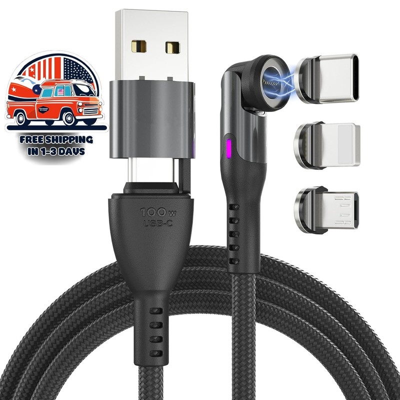 Cargador Magnético Tipo C De Carga Rápida 3 En 1 Con Cable USB C a USB C NEW US