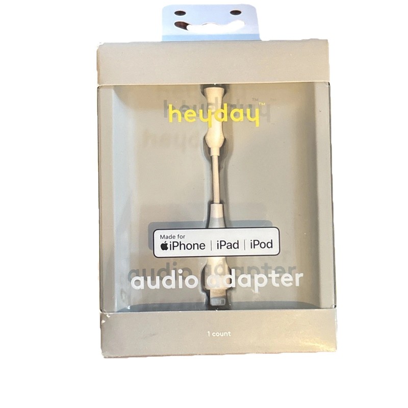 Heydey Apple 8-Pin to 3.5mm Audio Adapter 3″ iPhone iPad iPod White New