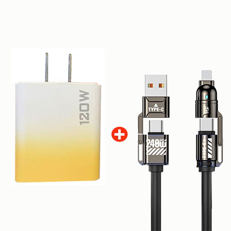 120W Fast Charging Double USB-C QC3.0 PD Wall Charger Power Adapter For Phone