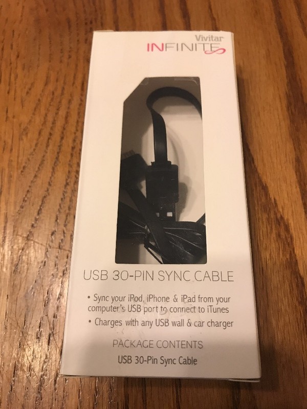 Vivitar Infinite USB 30-Pin Sync Cable, Brand New.