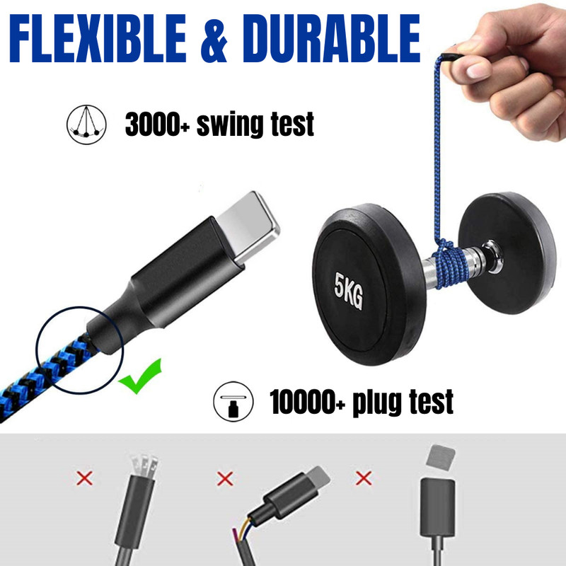 3Pack 10FT Braided USB Fast Charger Cable For Apple iPhone 11 XR 8 Charging Cord gallery