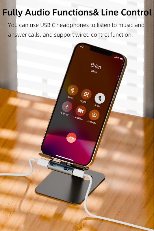 Jadebones USB C Splitter with 100W Fast Charging, Dual USB C Headphone and Charg gallery