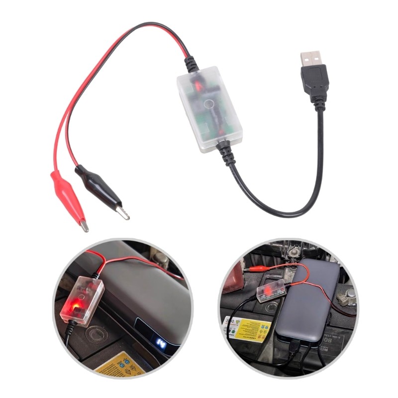 Emergency Car Battery Charging Cable 5V to 13.8V Converter for Motorcycle gallery