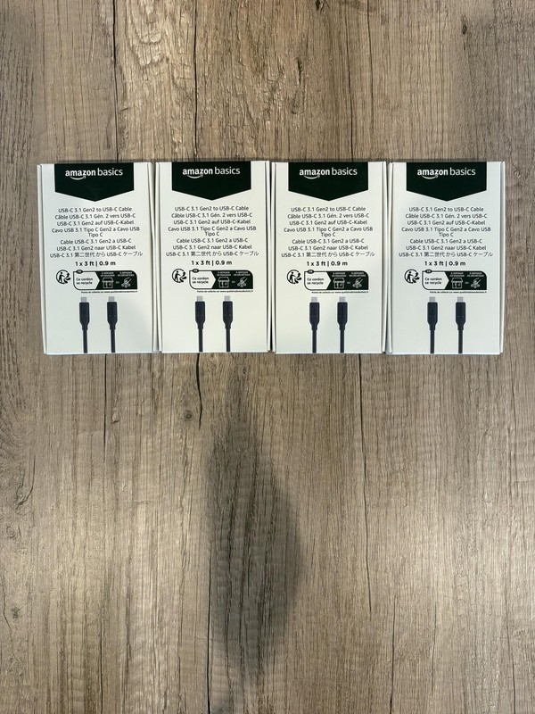 4 PACK USB-C to USB-C 3.1 Gen 2 Fast Charging Cable, 60W, 3 Foot,