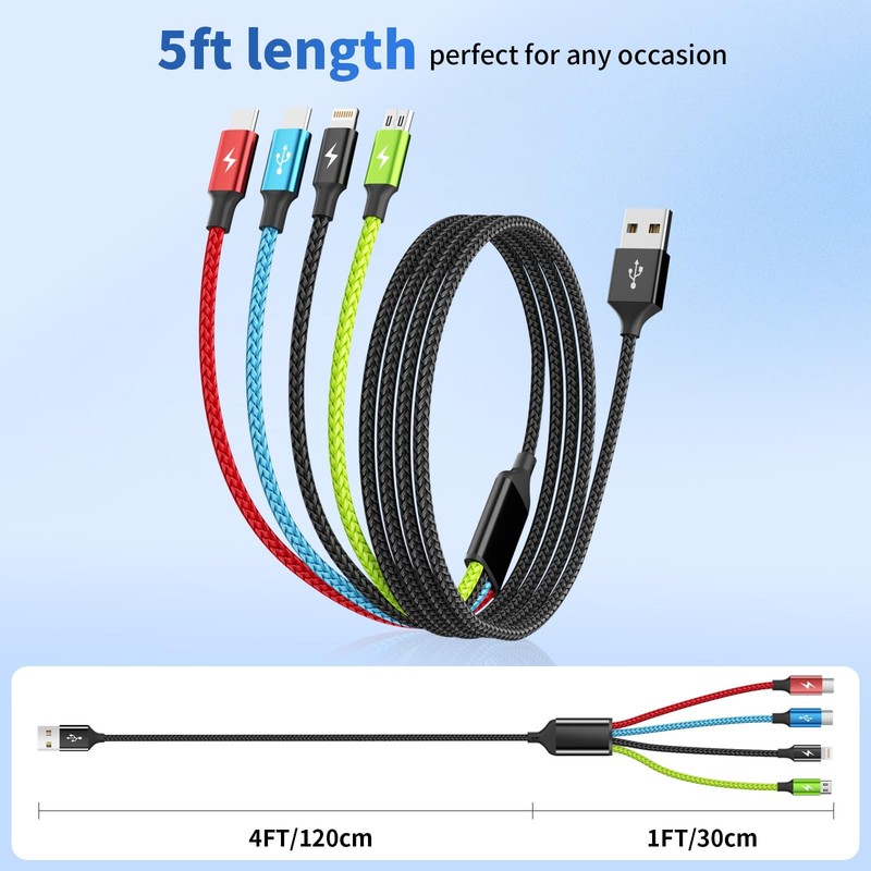 Firsting Cruise Essentials 2026 4 in 1 Multi 2Pack 5FT, Black_Red_Blue_Green gallery