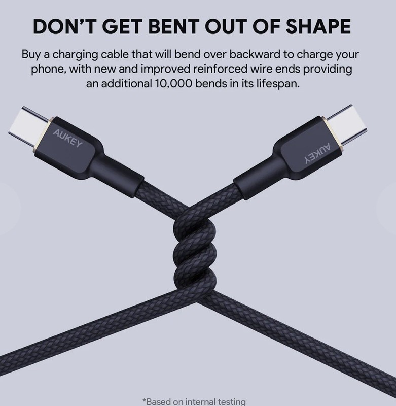 AUKEY 60W USB-C to USB-C Cable 5FT 1.8 M CB-NCC2 gallery