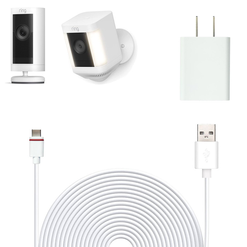 16Ft USB-C Power Cord with Adapter for Ring Stick up Cam Pro,Ring Spotlight Cam gallery