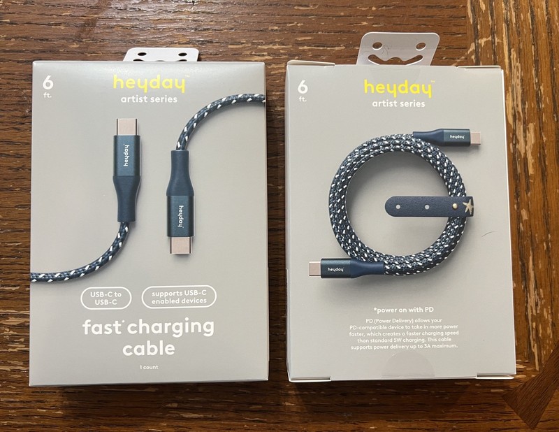 Lot of 2, 6' USB-C to USB-C Braided Cable - heyday Ocean Teal **NIB** gallery