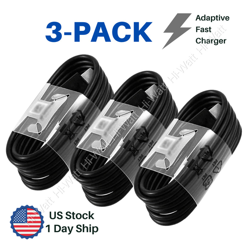 3-PACK 4ft USB Type C Cable Fast Charger Charging Cord For Samsung S20 Android