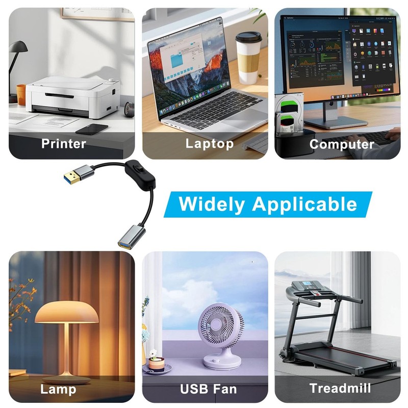 Black USB 3.0 Extension Cable Switch Gold Plated 5Gbps OTG 1FT 0.3m Cord gallery