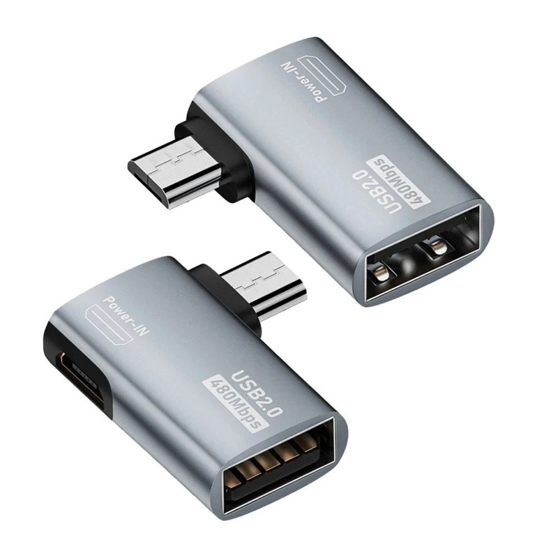 2pc USB OTG Micro Adapter Fire for Stick Cable Power 2-In-1 Devices Pack Powered