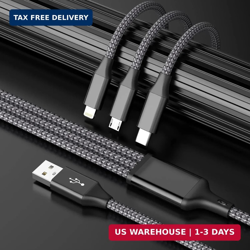 IDISON Multi Charging Cable(2Pack 4FT), 3 in 1 USB Charging Cable for Multiple D gallery