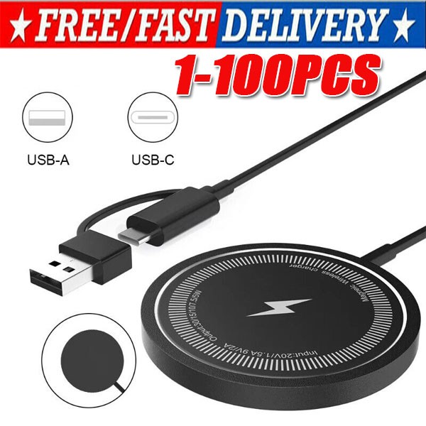 15W Magnetic Fast Wireless Charger Pad For SamsungS24 Ultra iPhone 16 15 Pro LOT