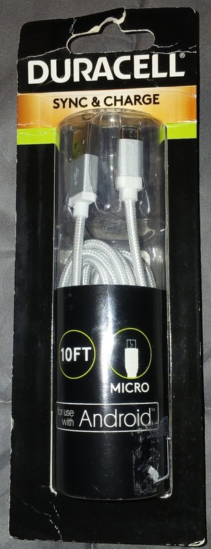 Duracell 10’ Sync & Charge Cable Micro, #PRO441, Smartphones, tablets NEW