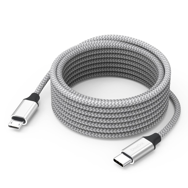 Micro USB Cable 20 Ft, Extra Long USB C to Micro-USB Braided Adapter Charging Co
