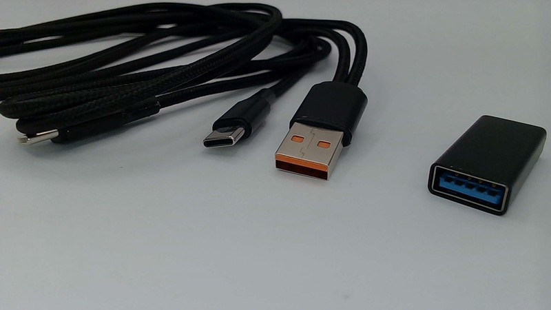 USB C Cable 3FT, 3 In 1 USB C Charging,3A Splitter Black gallery