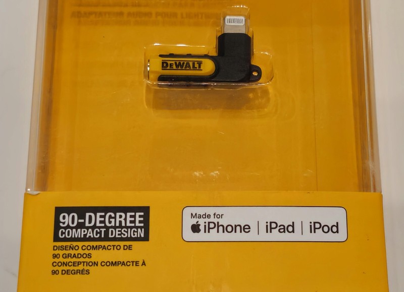 Brand New DEWALT 90 Degree 3.5 MM Adapter For iPhone, iPad, iPod gallery