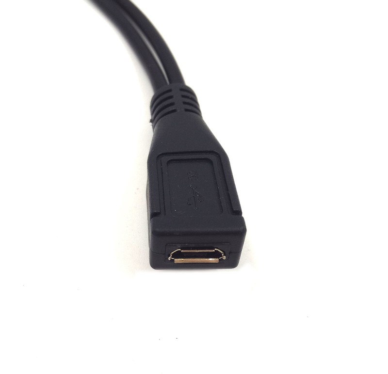 Micro USB 1 to 2 Y Splitter Cable 1FT Female to Dual Male 90 Degree Angle gallery