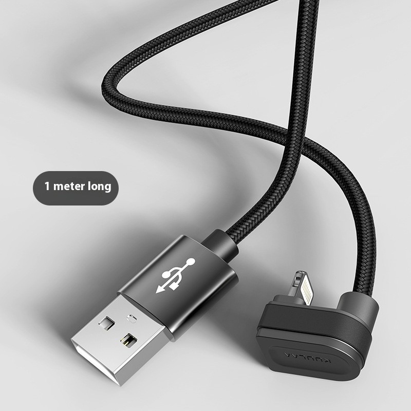 Gaming 90° USB-C Fast Charger Cable – Short Braided Elbow Cord for Android Phone