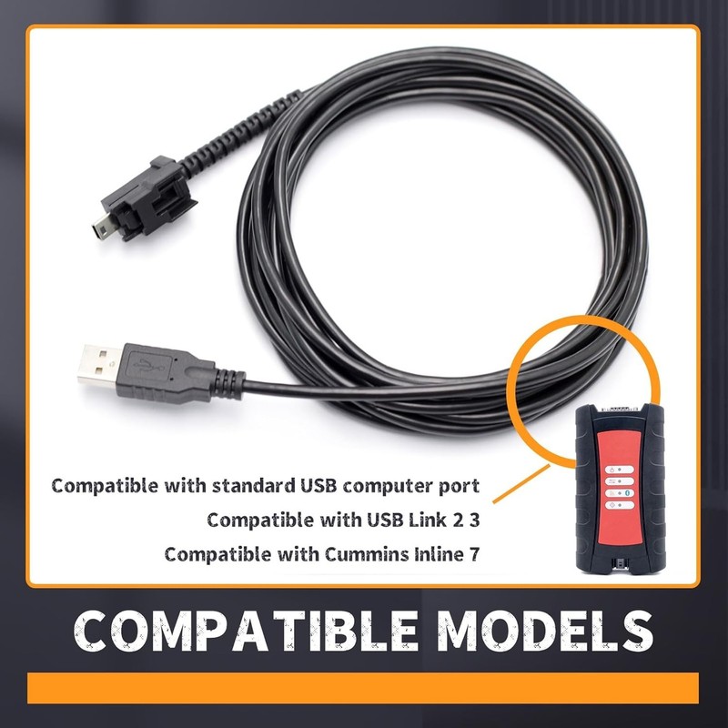 404032 USB Cable Replacement for Nexiq USB Link 2 3 for Cummins Inline 7, Fit fo gallery