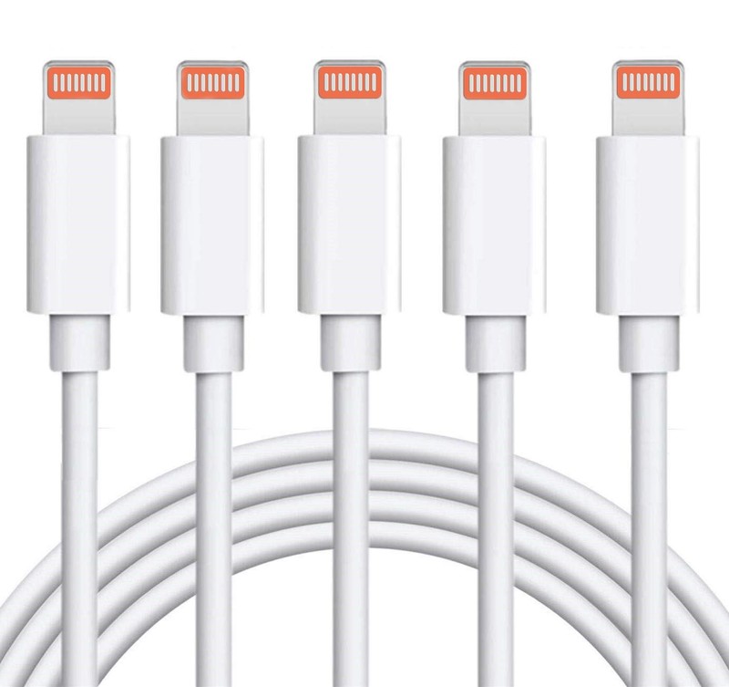 5 Pack 6ft USB Fast Charging Data Sync Cable For iPhone iPad iPod White
