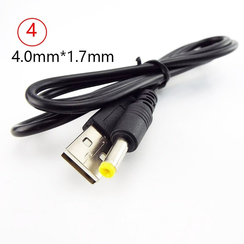5V DC Charger Power Cable Cord USB A Male to 1.7 2.0 2.1 2.5 3.5 5.5mm Connector gallery