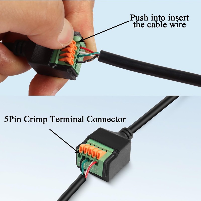 USB Solderless Adapter Short Cable Male To 5Pin Crimp Terminal Plug 11.8 Inch gallery