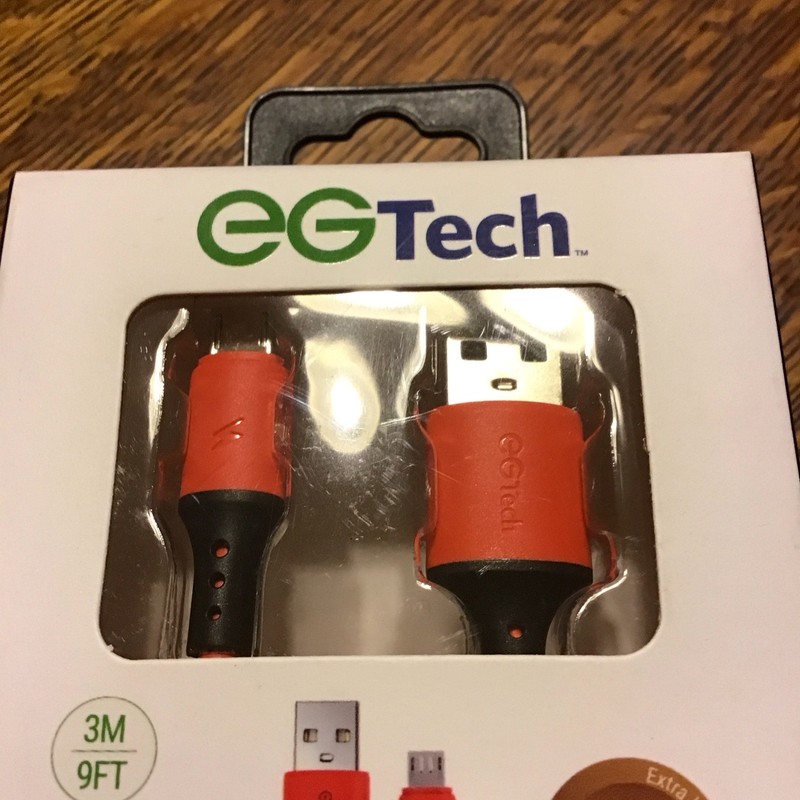 EGTech Extra Long Silicone 9ft Red Micro-USB Charging & Data Sync Cable gallery