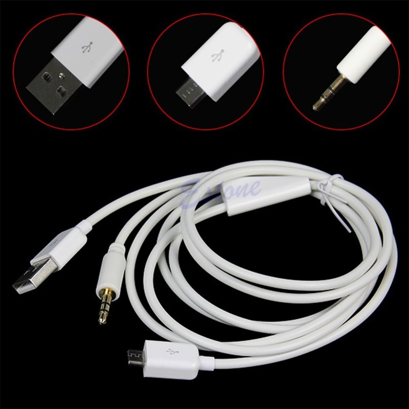 Micro USB 3.5 AUX Audio Charging Cable For Samsung Galaxy S3 S4 S5 HTC gallery