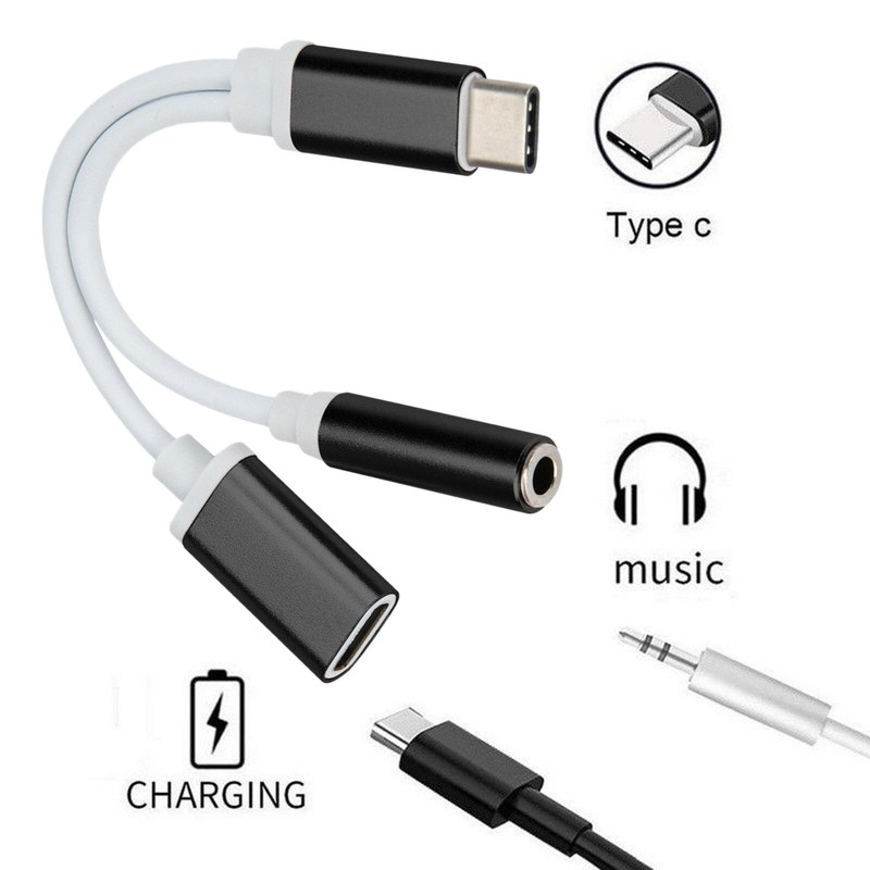 USB Type C To 3.5mm Aux Audio Charging Cable Adapter Splitter Headphone Jack US gallery