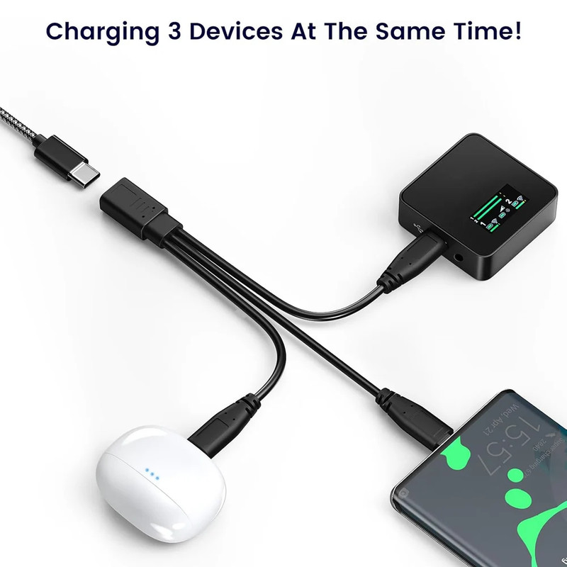 3 In 1 USB C Splitter Charge Cable USB Type C Female to 3 USB C Male Charging gallery