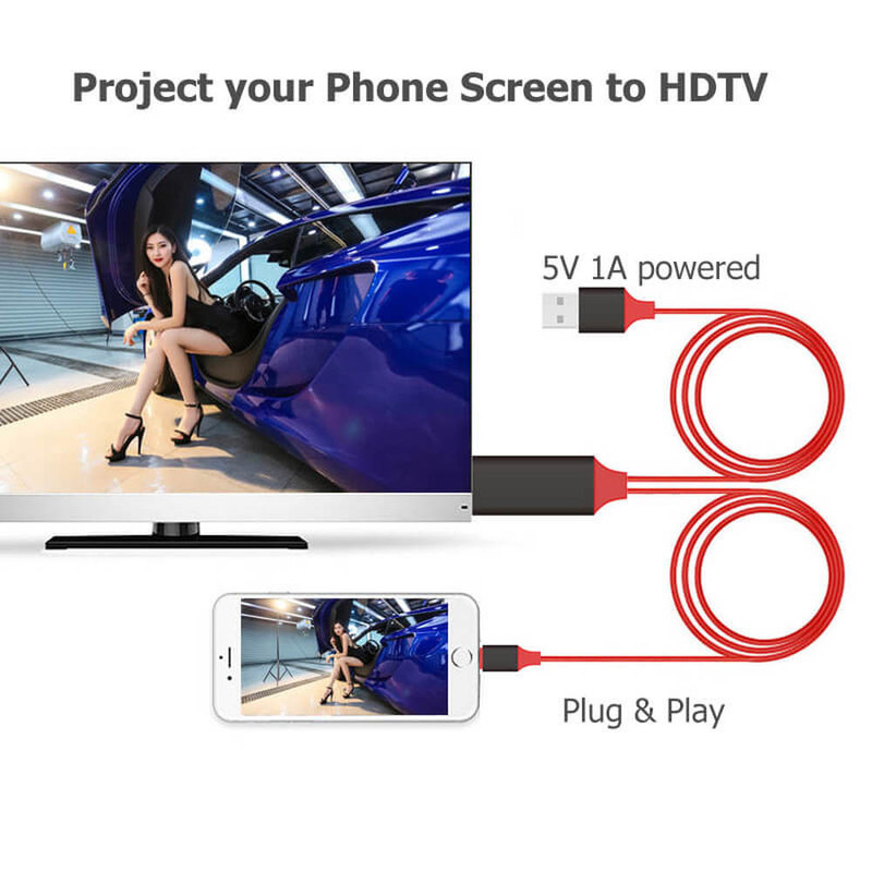 For iPhone14 13 1080P HDMI Mirroring AV Cable Phone to TV HDTV Adapter Sync Cord gallery