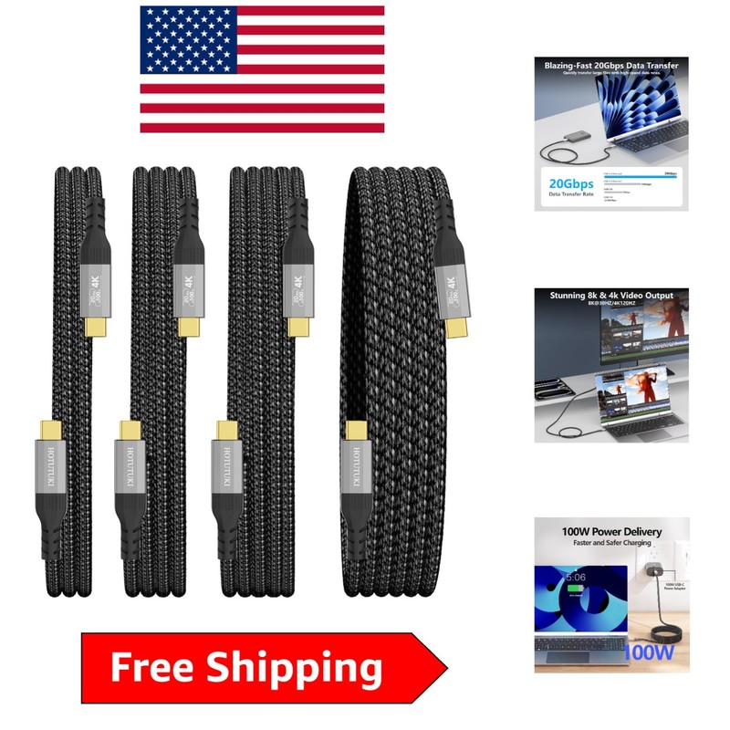 Braided USB-C Cables: 20Gbps Data Transfer & Military-Grade Durability