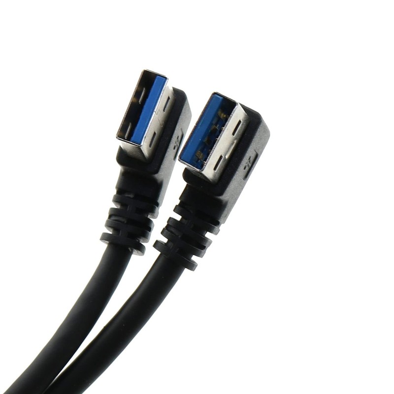 2pcs Right Angle 90 Degree Male To Female USB 3.0 Extension Cable 30cm gallery