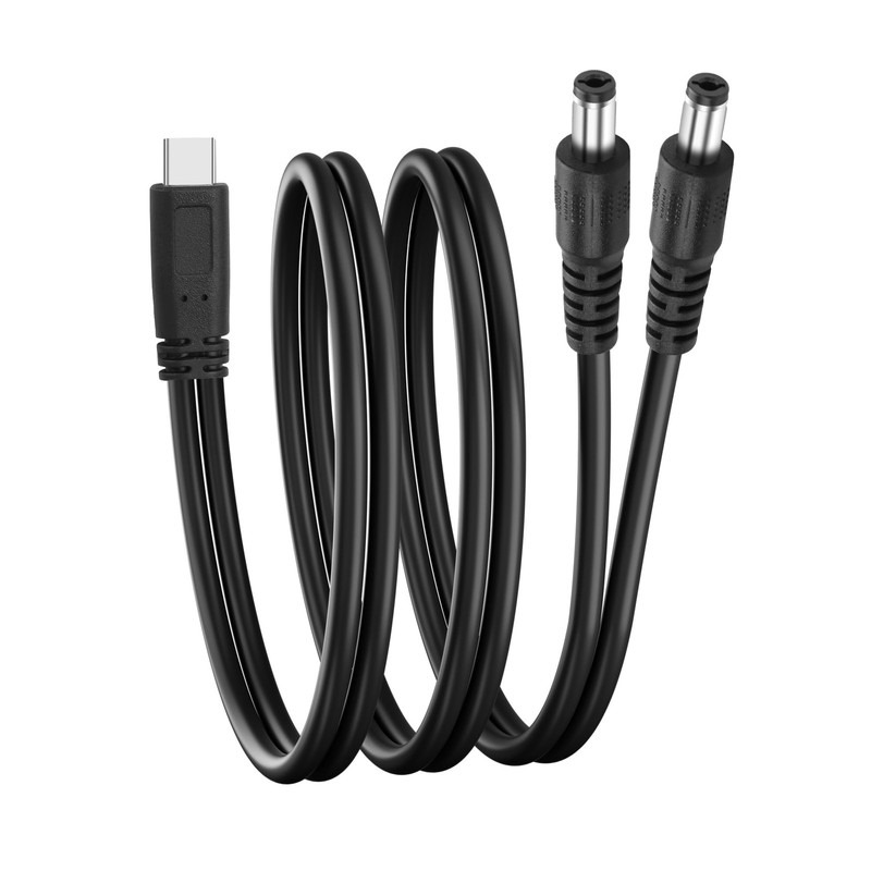 USB C to DC Y Splitter Power Charging Cable 5.5mm x 2.1mm 2.5mm Laptop LED